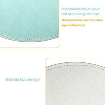 ProElife Premium Round PU Leather Mouse Pad - Stylish and Functional