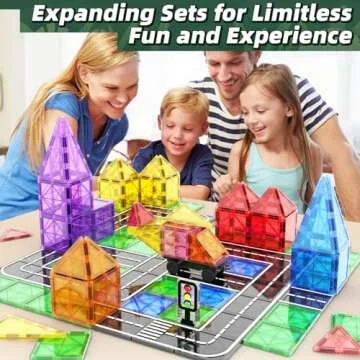 Goodtiles Magnetic Tiles Road Sets with Car Kits -Magnet Building Blocks Montessori Toys for Toddlers | Preschool Educational Sensory Construction Toys for Ages 3 4 5 6 7 Boys and Girls