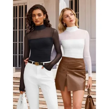 Avidlove Long Sleeve Bodysuit with Turtle Neck for Women