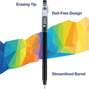 Pilot, FriXion ColorSticks Erasable Gel Ink Pens, Fine Point 0.7 mm, Pack of 10, Assorted Colors