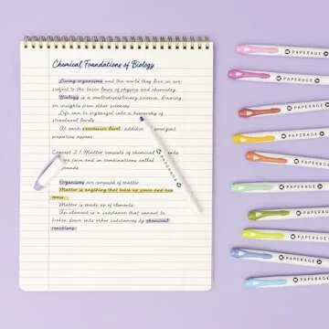 PAPERAGE Dual Tip Pastel Highlighters for School & Office