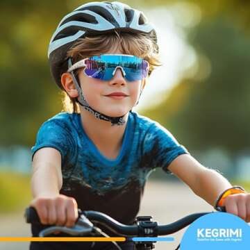 Kegrimi Kids Baseball Polarized Sunglasses: Sports Sunglasses for Boys Girls 3-12 Youth Sun Glasses ...
