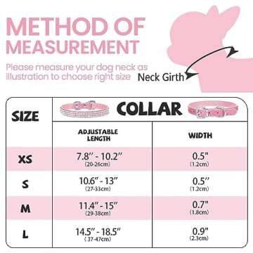 Apasiri Rhinestone Dog Collar for Small Dogs, Pink Dog Collar, Leather Dog Collar, Girl Dog Collars ...