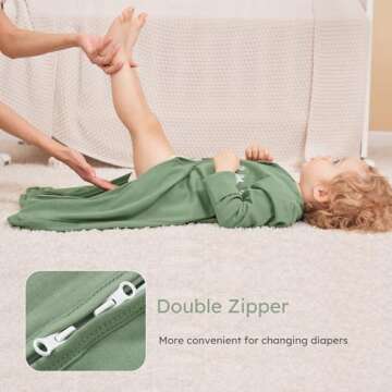 Yoofoss Baby Sleep Sack 12-18 Months Long Sleeve Wearable Blanket Baby 100% Cotton 2-Way Zipper 0.5 Tog Toddler Sleeping Sack, Lightweight(Large)