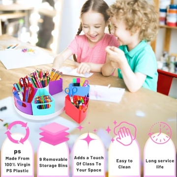 ZERUIDM Rotating Art Supply Organizer for Kids