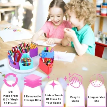 ZERUIDM Rotating Art Supply Organizer for Kids