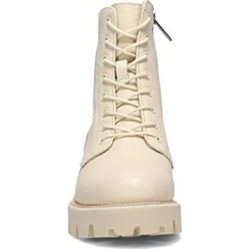 Sam Edelman Women's Garret Combat Boot - Stylish & Waterproof in Modern Ivory 9 Medium