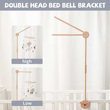 Wooden Crib Mobile Arm - Secure, Adjustable Nursery Hanger