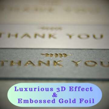 RUN2PRINT (36 Pack Thank You Cards With Envelopes & Foil Stickers - Elegant Dusty multicolored Embos...