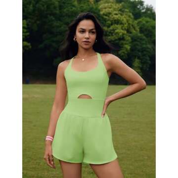 SENSERISE Womens Workout Rompers Athletic Romper Running Onesie One Piece Exercise Jumpsuits Gym Yoga Outfits