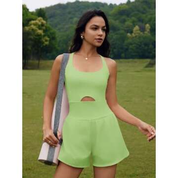 SENSERISE Womens Workout Rompers Athletic Romper Running Onesie One Piece Exercise Jumpsuits Gym Yoga Outfits