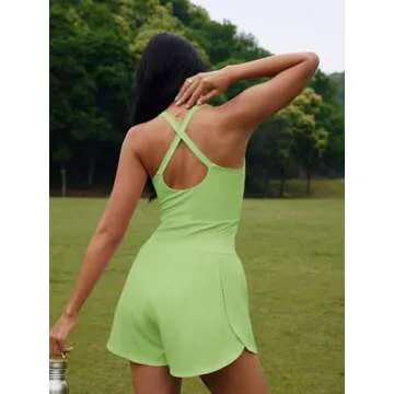 SENSERISE Womens Workout Rompers Athletic Romper Running Onesie One Piece Exercise Jumpsuits Gym Yoga Outfits