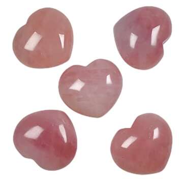 RECKSI Rose Quartz Heart Stone for Love and Healing