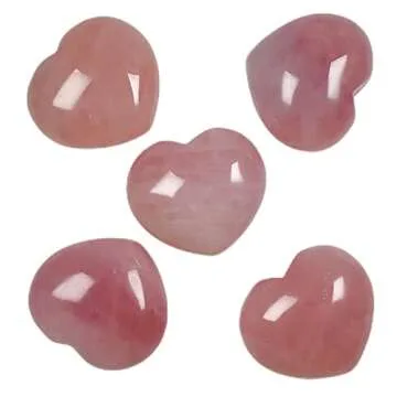 RECKSI Rose Quartz Heart Stone for Love and Healing