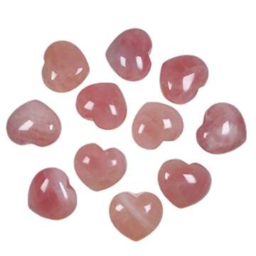 RECKSI Rose Quartz Heart Stone for Love and Healing