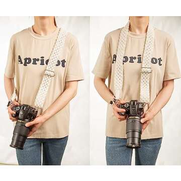 Clysuply Macrame Camera Strap For DSLR Camera. Adjustable Handwoven Universal Neck & Shoulder Strap Gift for Photographers