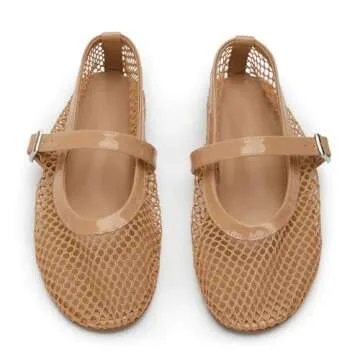 VOLEECE Women's Mesh Ballet Flats - Stylish Comfort for Summer