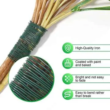 Green Floral Wire Set 110 Yards with Cutter for Crafts