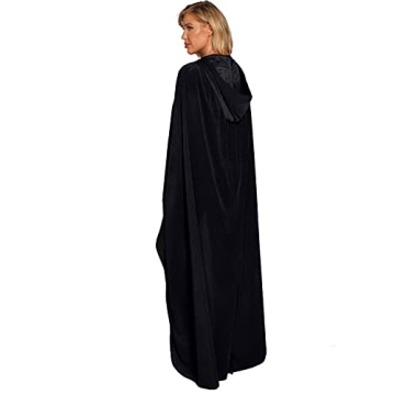 Elegant Velvet Hooded Cloak for Halloween Costumes