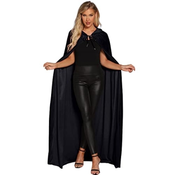 Elegant Velvet Hooded Cloak for Halloween Costumes