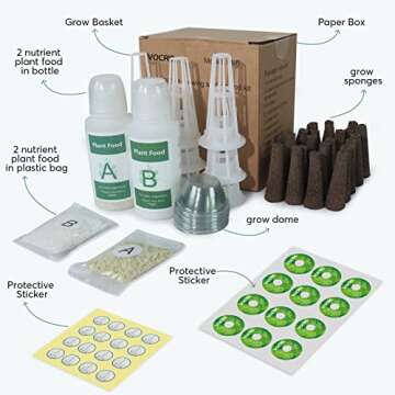 Seed Pods for Hydroponics Growing System - (No Seeds), Hydroponics Supplies with 24 Grow Sponges, 12...