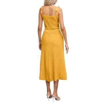 AGSEEM Dresses for Women 2024 Party Casual Summer Ribbed Knit Elegant Maxi Dress Summer Outfits Yell...