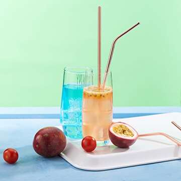 JOYECO Reusable Metal Straws - Stylish & Eco-Friendly