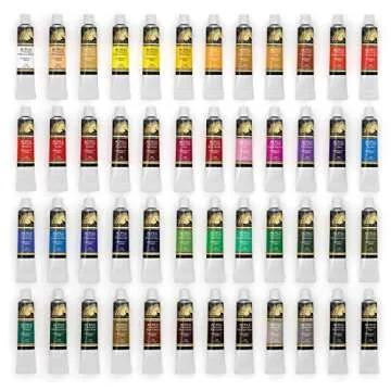 MyArtscape Acrylic Painting Tubes Set - 48 x 21ml - Lightfast - Heavy Body - Rich Pigments - Vibrant Colors - Professional Art Supplies - Artist Quality Paints