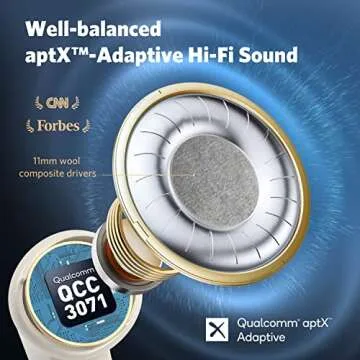 EarFun Air Pro 3 Noise Cancelling Wireless Earbuds, Qualcomm® aptX™ Adaptive Sound, 6 Mics CVC 8....