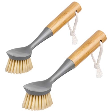 MR.SIGA Eco-Friendly Bamboo Dish Brush Set for Effortless Cleaning
