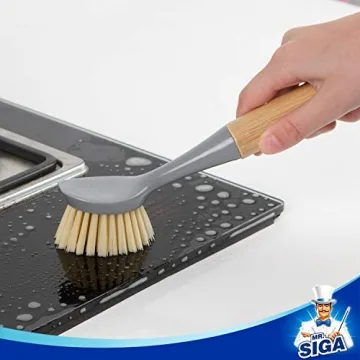 Eco-Friendly MR.SIGA Bamboo Dish Brush Set for Easy Cleaning