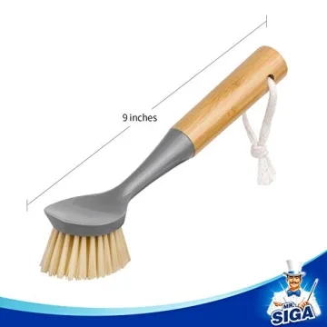 Eco-Friendly MR.SIGA Bamboo Dish Brush Set for Easy Cleaning