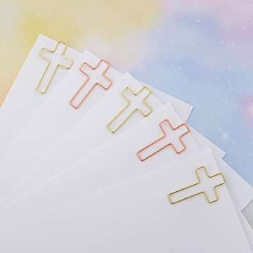 50 Pack Paper Clips (Gold and Rose Gold Color), Bible Paper Clips, Journaling Paper Clips, Bible Study Supplies, Christian Journaling Items, Bible Journaling Study Supplies, Bible Clips