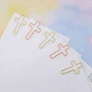 50 Pack Paper Clips (Gold and Rose Gold Color), Bible Paper Clips, Journaling Paper Clips, Bible Study Supplies, Christian Journaling Items, Bible Journaling Study Supplies, Bible Clips