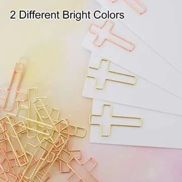 50 Pack Paper Clips (Gold and Rose Gold Color), Bible Paper Clips, Journaling Paper Clips, Bible Study Supplies, Christian Journaling Items, Bible Journaling Study Supplies, Bible Clips