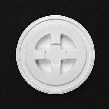 QWORK 5 Gallon Screw Seal Lids for Plastic Bucket, 3 Pack Food-grade Seals Plastic Leak-proof Keep Fresh, Airtight Dry Food Storage Containers Seal Lid With Rubber Gasket, White