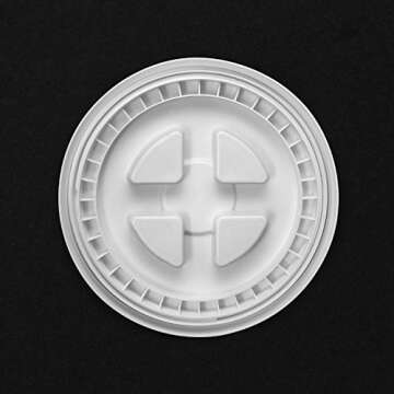 QWORK 5 Gallon Screw Seal Lids for Plastic Bucket, 3 Pack Food-grade Seals Plastic Leak-proof Keep Fresh, Airtight Dry Food Storage Containers Seal Lid With Rubber Gasket, White