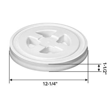 QWORK 5 Gallon Screw Seal Lids for Plastic Bucket, 3 Pack Food-grade Seals Plastic Leak-proof Keep Fresh, Airtight Dry Food Storage Containers Seal Lid With Rubber Gasket, White