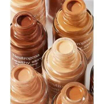 Neutrogena Healthy Skin Liquid Makeup Foundation, Broad Spectrum SPF 20 Sunscreen, Lightweight & Flawless Coverage Foundation with Antioxidant Vitamin E & Feverfew, Medium Beige, 1 fl. oz