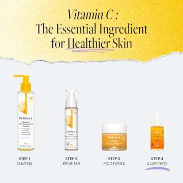 Derma E Vitamin C Glow Face Oil, Facial Oil Nourishes, Brightens and Illuminates for a Radiant Glow, Moisturizing Face Oil with Turmeric, Seabuckthorn and Red Raspberry, 1 Fl Oz