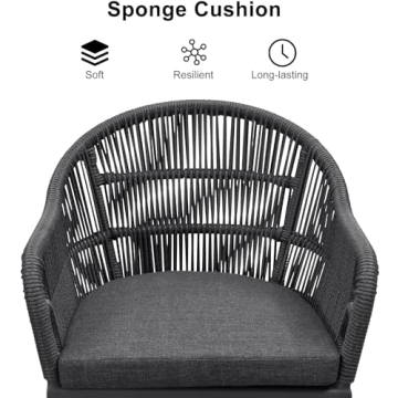 Purple Leaf Patio Dining Set with Cushions for All Weather