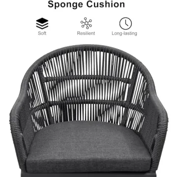 Purple Leaf Patio Dining Set with Cushions for All Weather