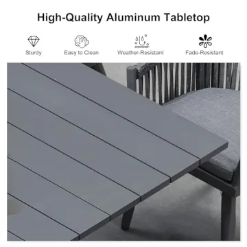 Purple Leaf Patio Dining Set with Cushions for All Weather