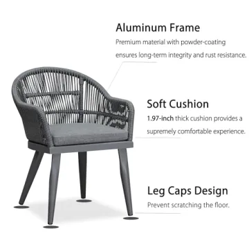 Purple Leaf Patio Dining Set with Cushions for All Weather