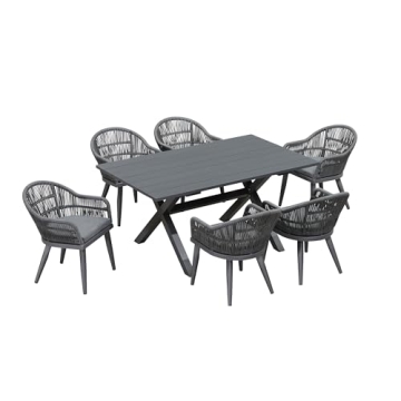 Purple Leaf Patio Dining Set with Cushions for All Weather