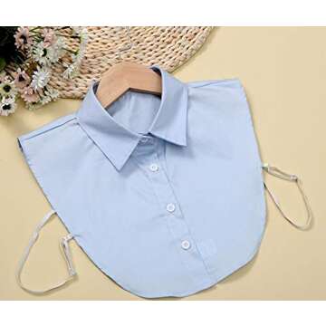 Shinywear Women Detachable Pointed Collar Lapel Shirt Office School Formal Half Blouse Dickey Choker...