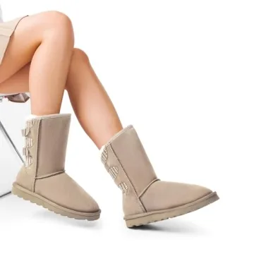 Stylish Winter Boots with Buckles for Women - Cozy & Chic