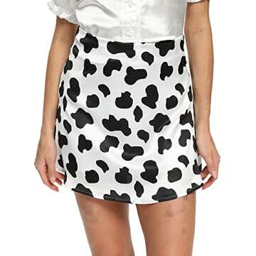 LYANER Women's Casual Satin Silk Side Zipper High Waist Mini Short Skirt with Lining