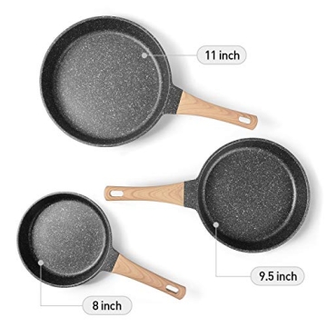 YIIFEEO Nonstick Frying Pan Set for Induction Cooking