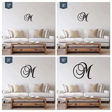 Personalized Wooden Letter Wall Decor - Single Curved Font Alphabet Letters From Name - Wood Sign for Baby Nursery, Door, Kids Room - Baby Shower Gift - Custom Art For Your Home by 48 Hour Monogram